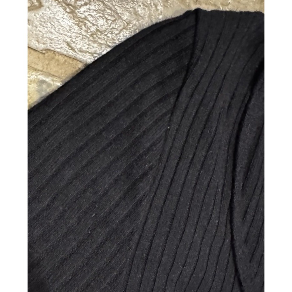 Reformation Jeans Women's Black Ribbed Kaleigh Ribbed Short Sleeve Crop Top S M‎ - Picture 4 of 5